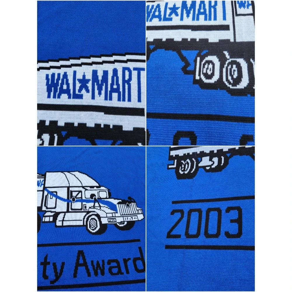 Logo Knits Walmart 2003 Safety Award Semi Truck Knit Throw Blanket Blue OS